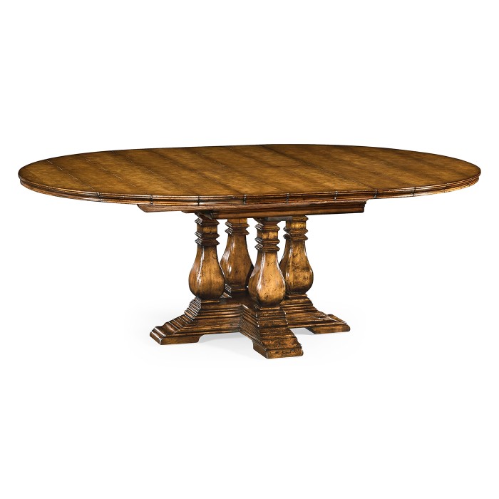 Country Walnut Round Extending Dining Table 60