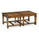 Rustic walnut nesting coffee table