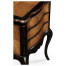 French style black painted and cherry bedside chest