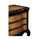 French Style Black Painted & Cherry Bedside Chest
