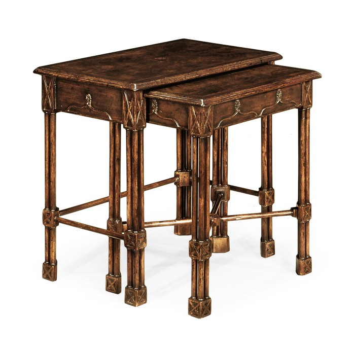 Chippendale gothic style nesting tables