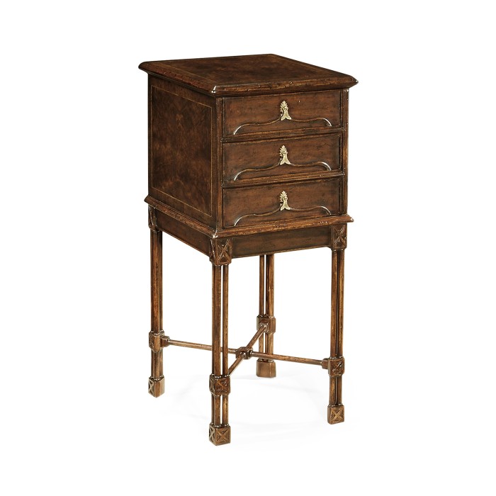 Crotch Walnut Chest on Stand