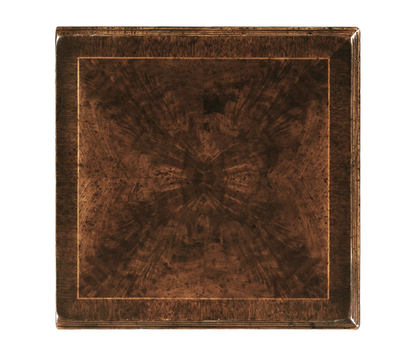 Dark crotch walnut square lamp table