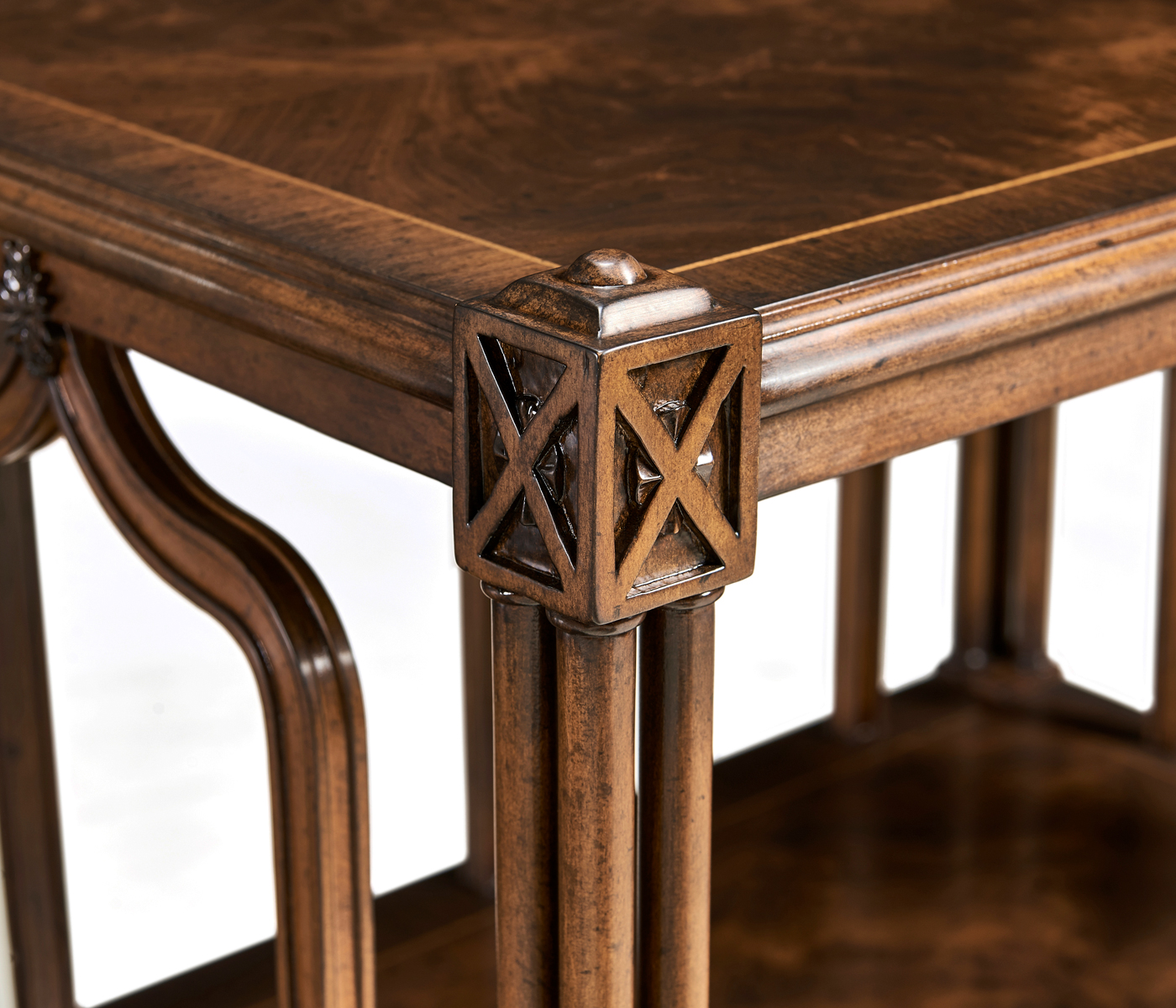 Crotch walnut side table