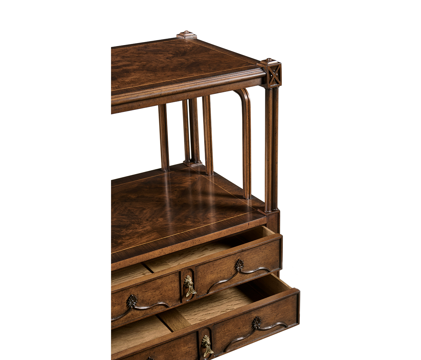 Crotch walnut side table