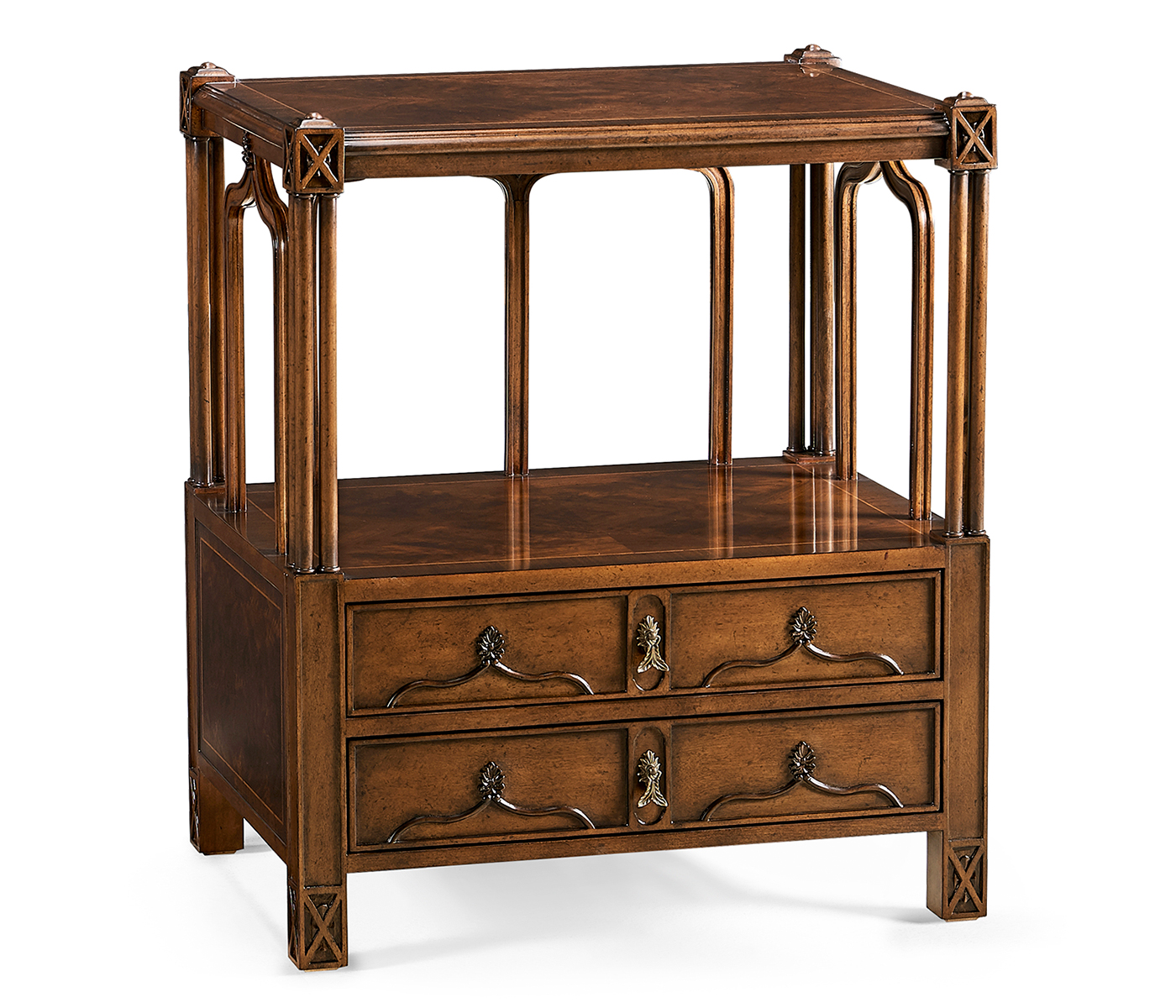 Crotch walnut side table