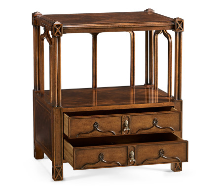 Crotch walnut side table