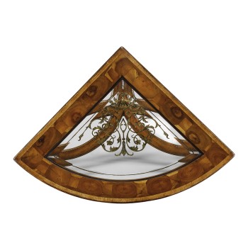 Oyster & églomisé corner table