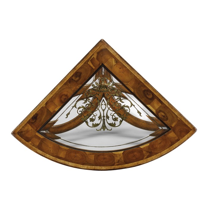 Oyster & églomisé corner table