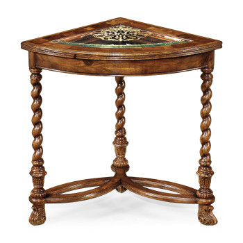 Oyster & églomisé corner table