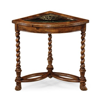 Oyster & églomisé corner table