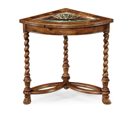 Oyster & églomisé corner table