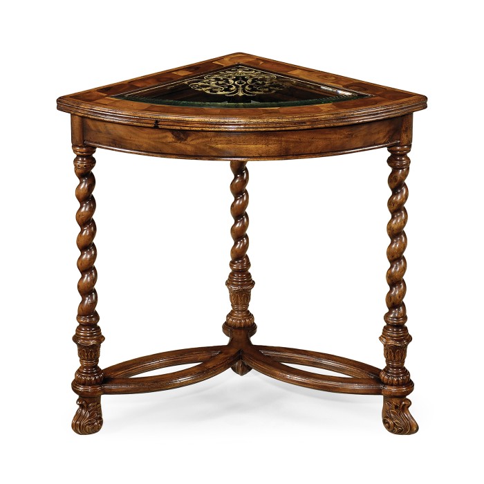 Oyster & églomisé corner table