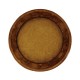 Oyster round lamp table leather inset top