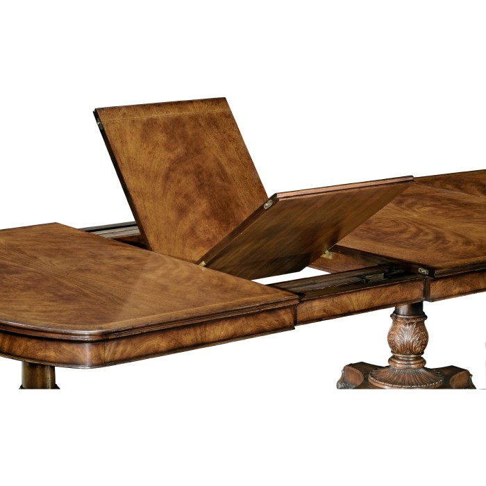 Triple Walnut Pedestal Dining Table 116