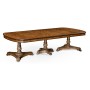 Triple Walnut Pedestal Dining Table 116