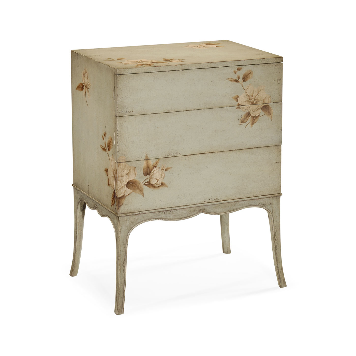 Short Foral Painted Chest on Stand
