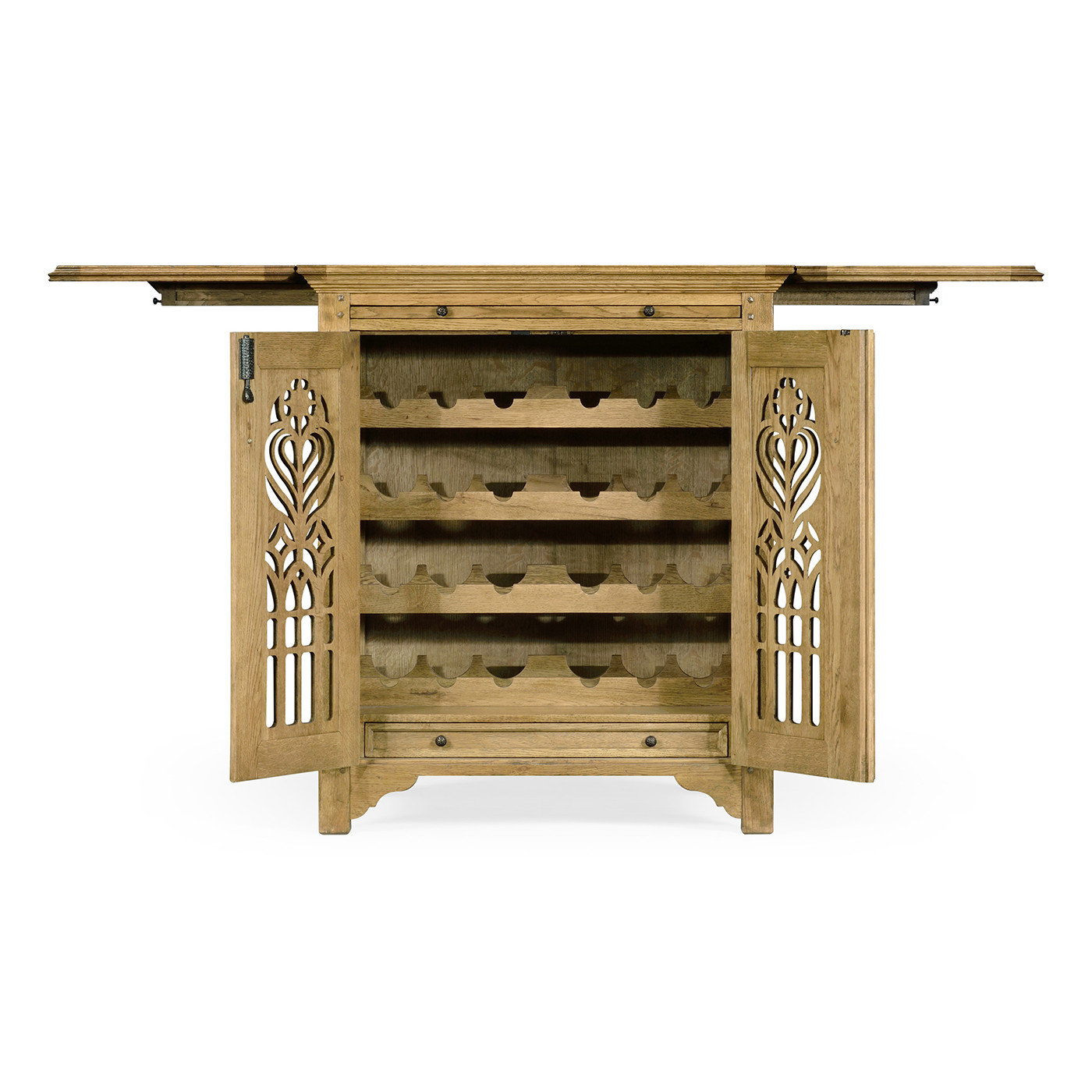 Gothic Natural Oak Wine Cabinet Small