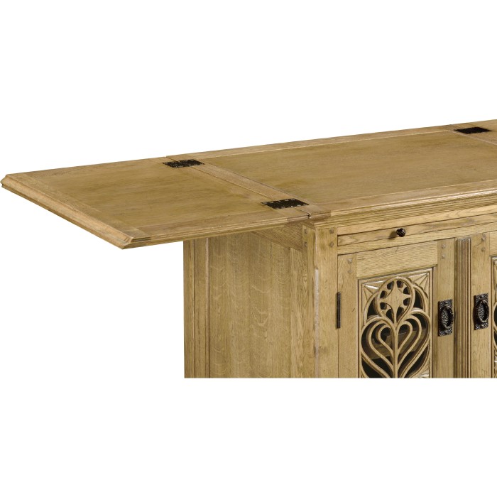 Gothic Natural Oak Wine Cabinet Small