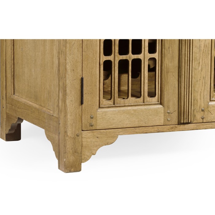 Gothic Natural Oak Wine Cabinet Small