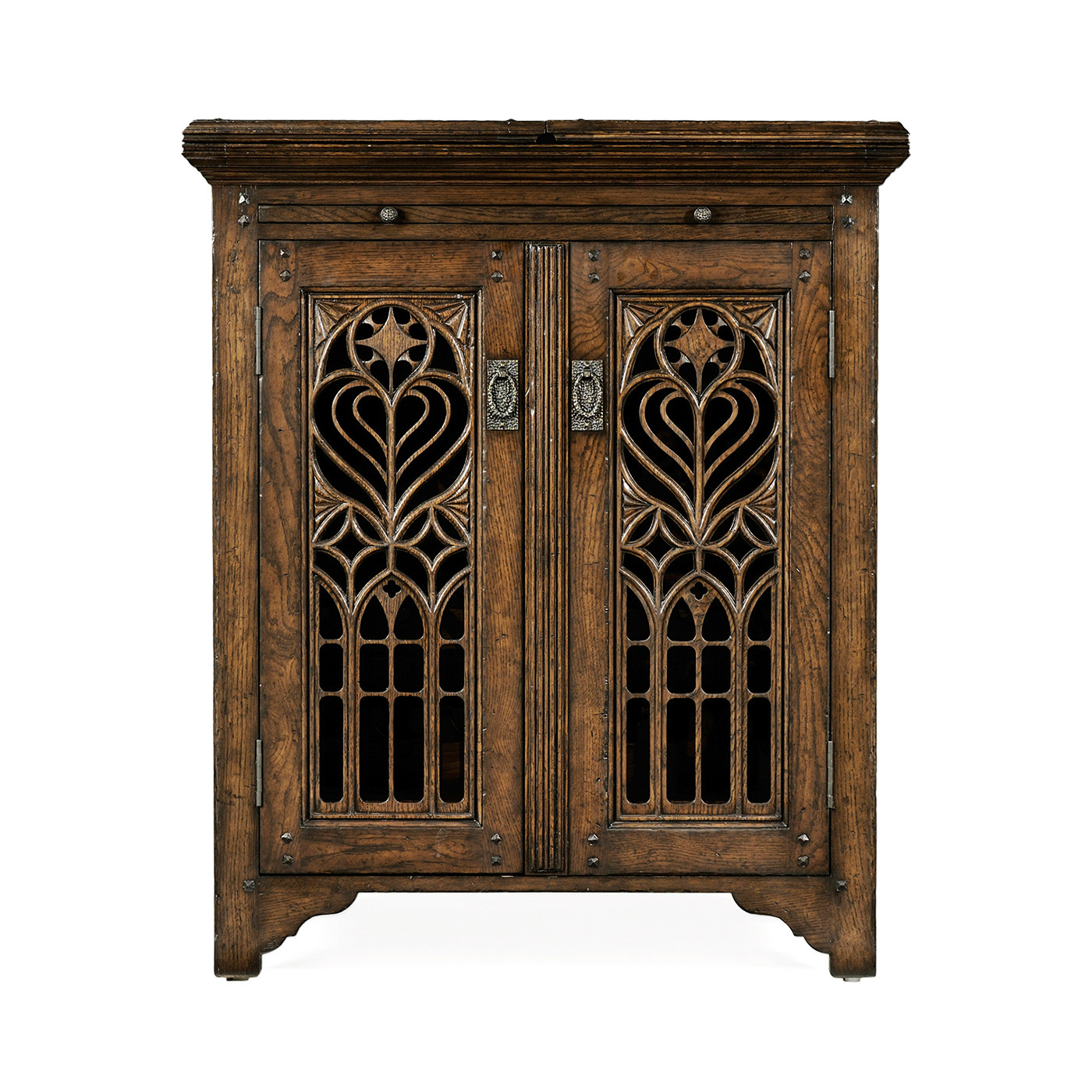 Gothic Dark Oak Wine Cabinet Small