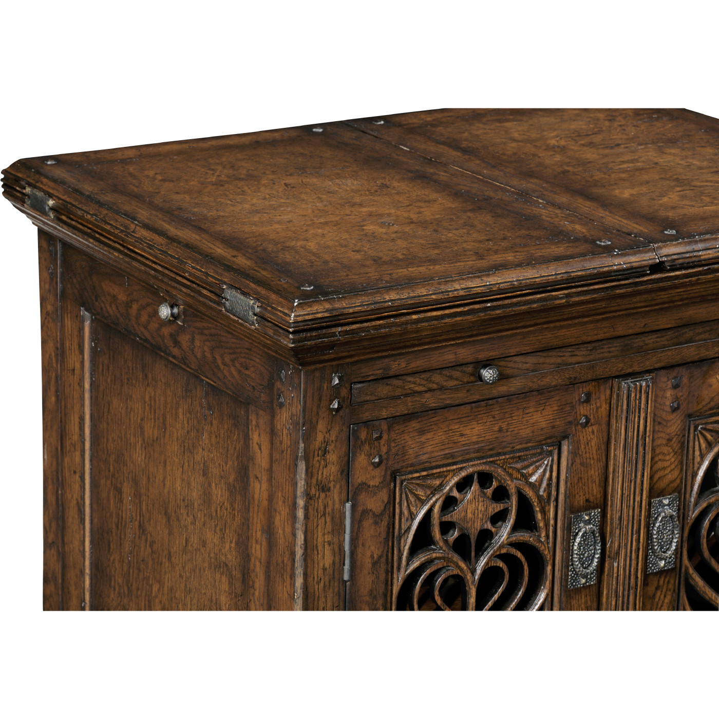 Gothic Dark Oak Wine Cabinet Small