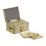 Drinks Coasters Box with Painted Floral Design