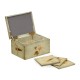 Drinks Coasters Box with Painted Floral Design