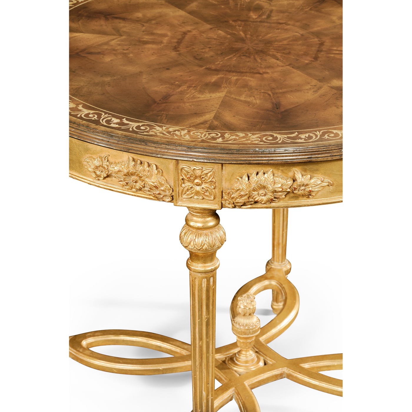 Napoleon III Mahogany Centre Table (Gilded  Base)