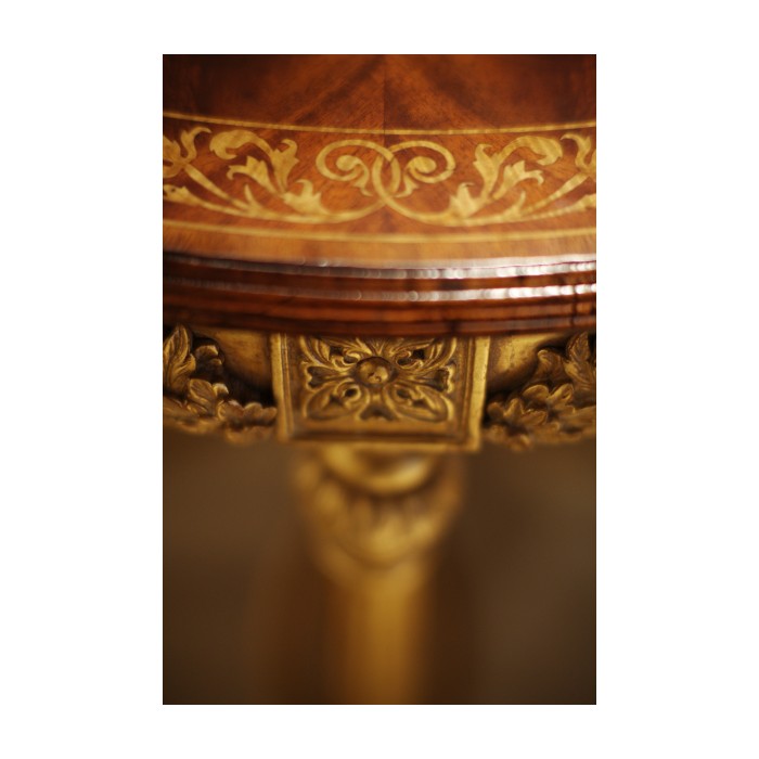 Napoleon III Mahogany Centre Table (Gilded  Base)