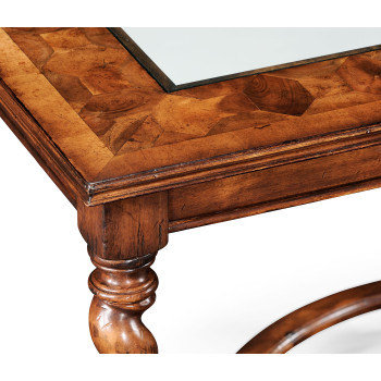 Oyster & plain glass side table