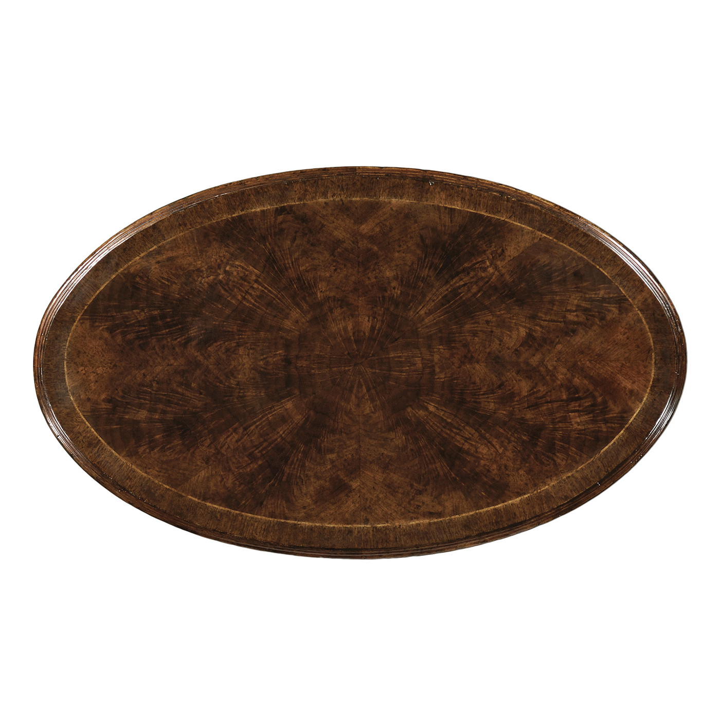 Dark walnut oval side table