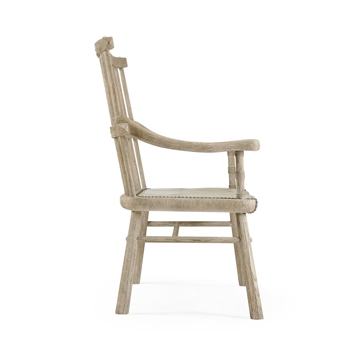 Rustic Style Grey Oak Country Bench