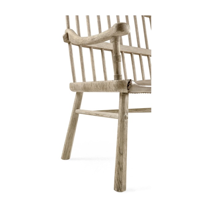 Rustic Style Grey Oak Country Bench