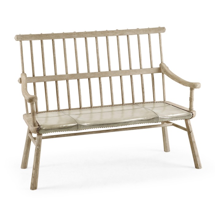 Rustic Style Grey Oak Country Bench
