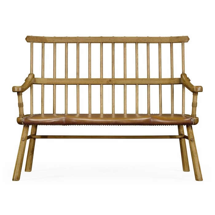 Rustic Style Natural Oak Country Bench