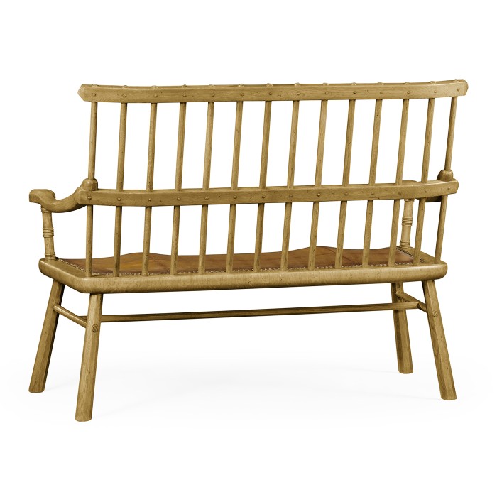 Rustic Style Natural Oak Country Bench