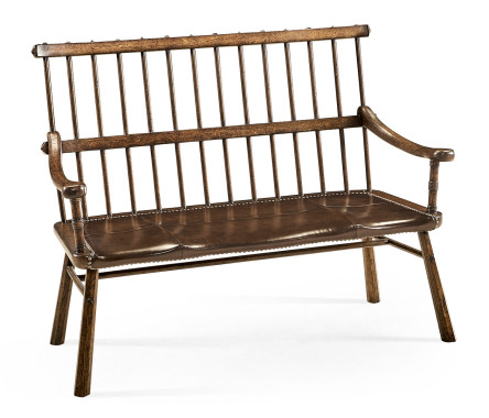 Rustic Style Dark Oak Country Bench
