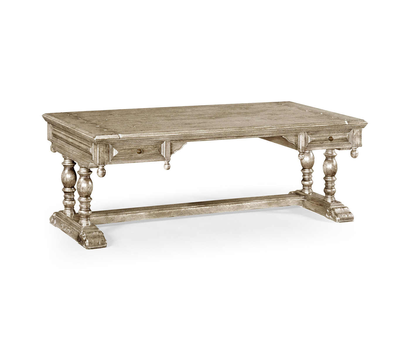 Large Elizabethan Style Grey Oak Desk