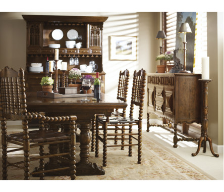 Large Elizabethan Style Grey Oak Desk