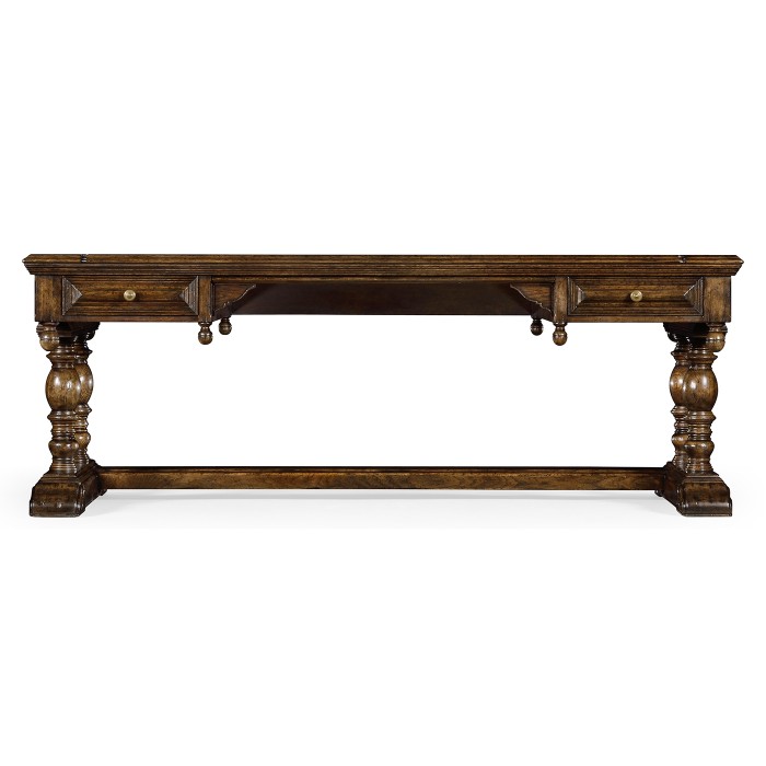 Large Elizabethan Style Dark Oak Desk