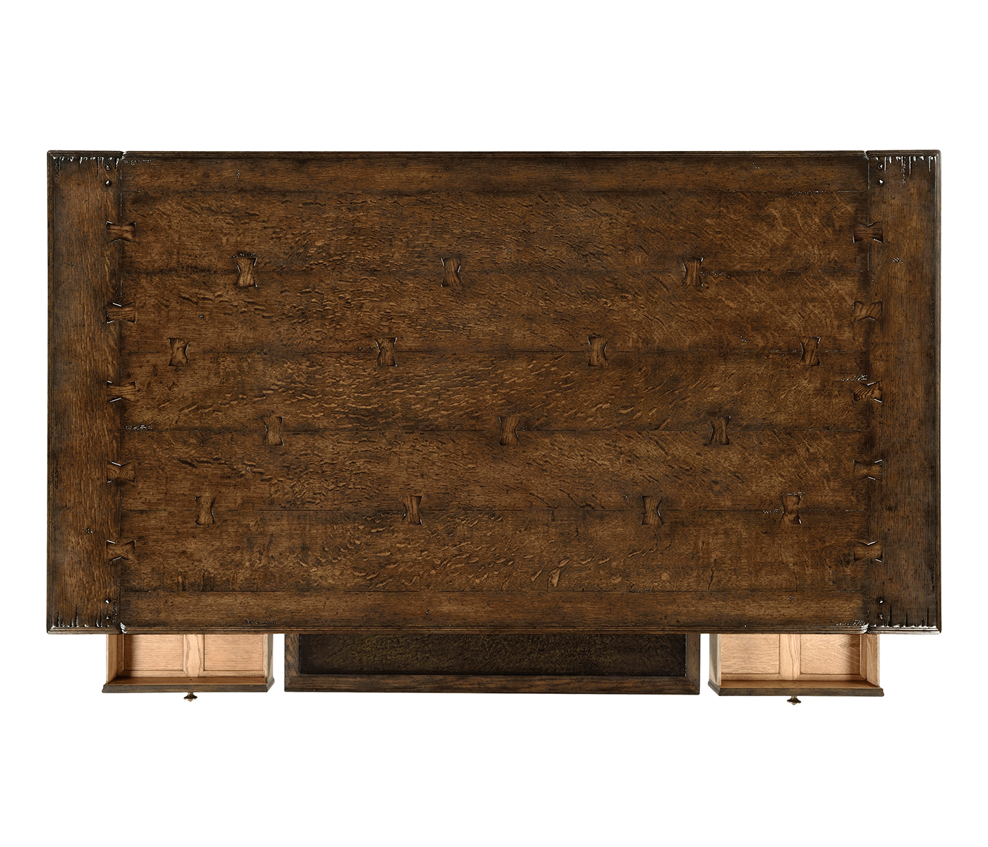 Large Elizabethan Style Dark Oak Desk