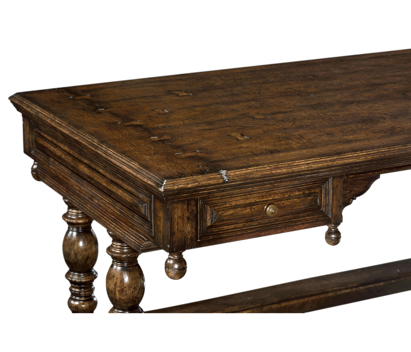 Large Elizabethan Style Dark Oak Desk