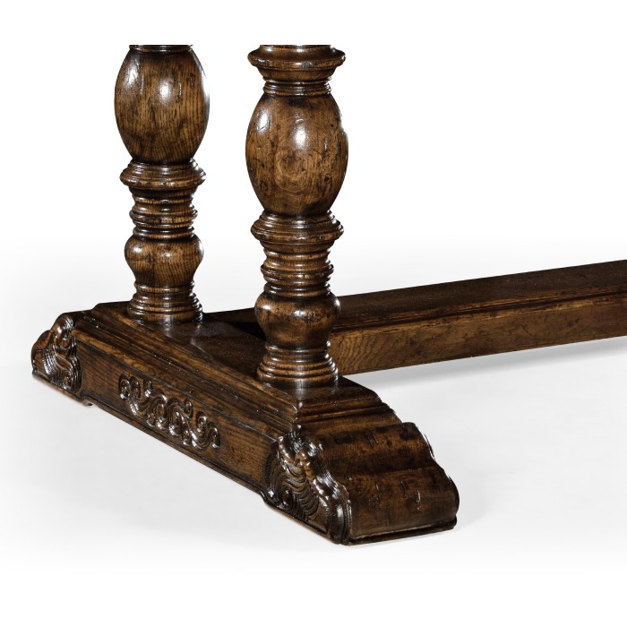 Large Elizabethan Style Dark Oak Desk