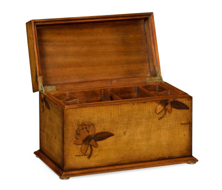 Walnut Raised Floral Rectangular Box