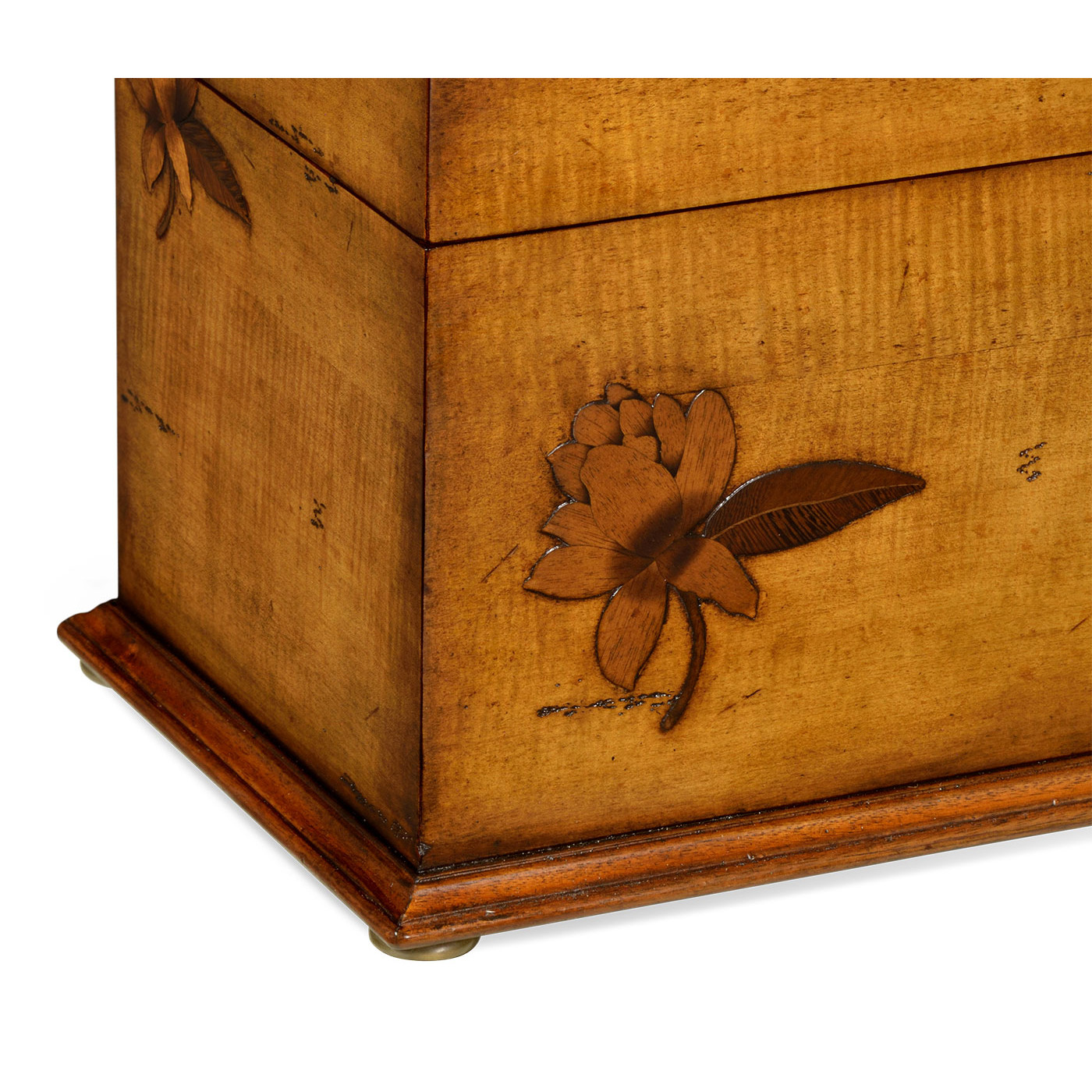Walnut Raised Floral Rectangular Box