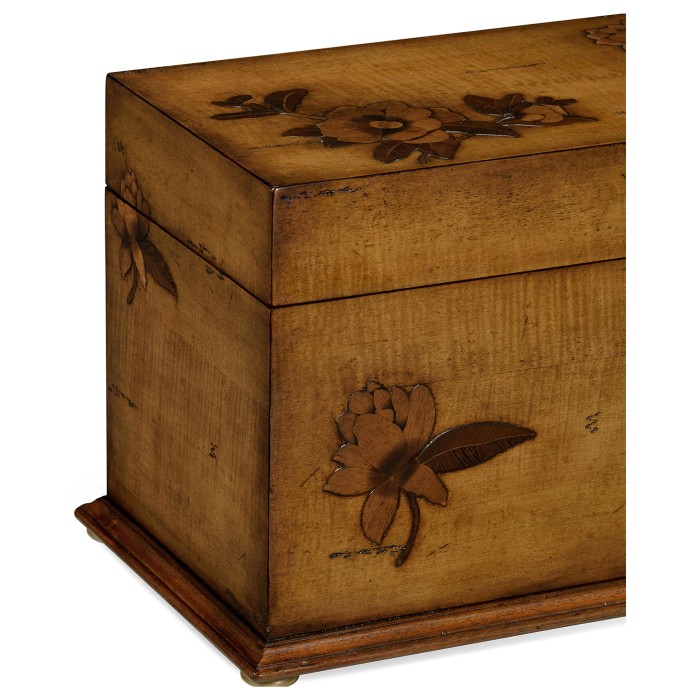 Walnut Raised Floral Rectangular Box
