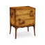 Walnut raised floral chest of three drawers