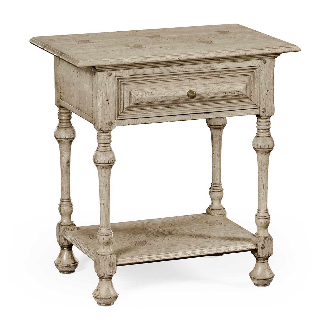Elizabethan Style Grey Oak Rectangular Side Table