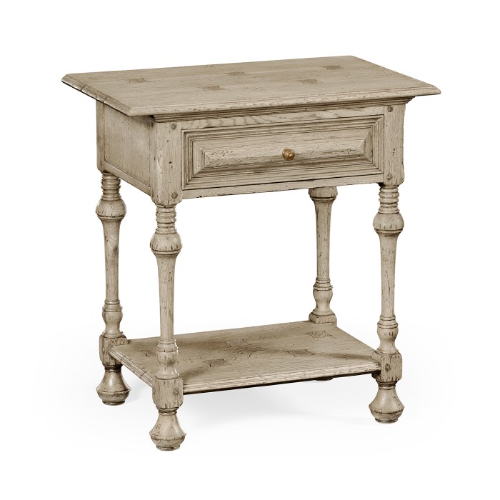 Elizabethan Style Grey Oak Rectangular Side Table